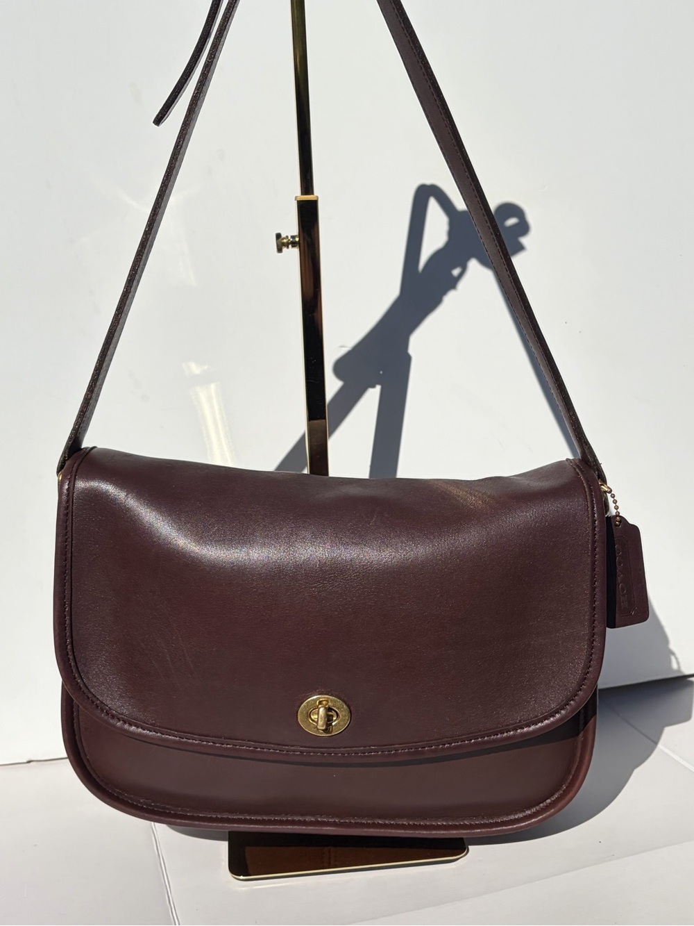 Vintage Coach 9790 Mahogany Leather City Bag Shoulder Crossbody Purse